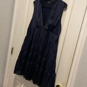 FOSSIL SILKY RUFFLE TIERED DRESS